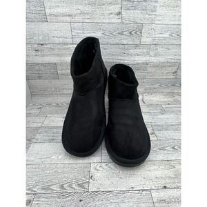 Arizona Jean Co Song Black Faux Fur Lined Ankle Boots Memory Foam Size 8M